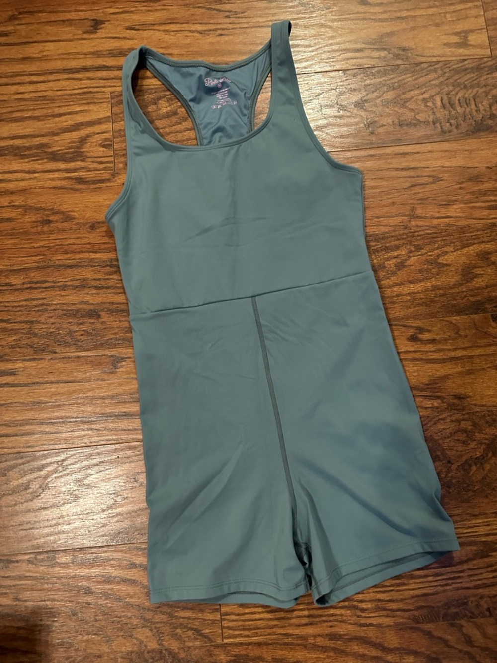 Pink Lily Slate Green Racerback Romper - Picture 2 of 2